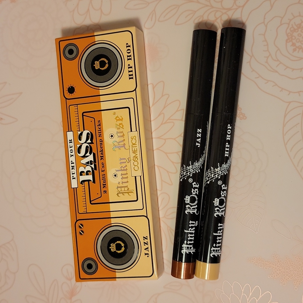 NIB Pinky Rose Pump Your Bass 2 Makeup Sticks